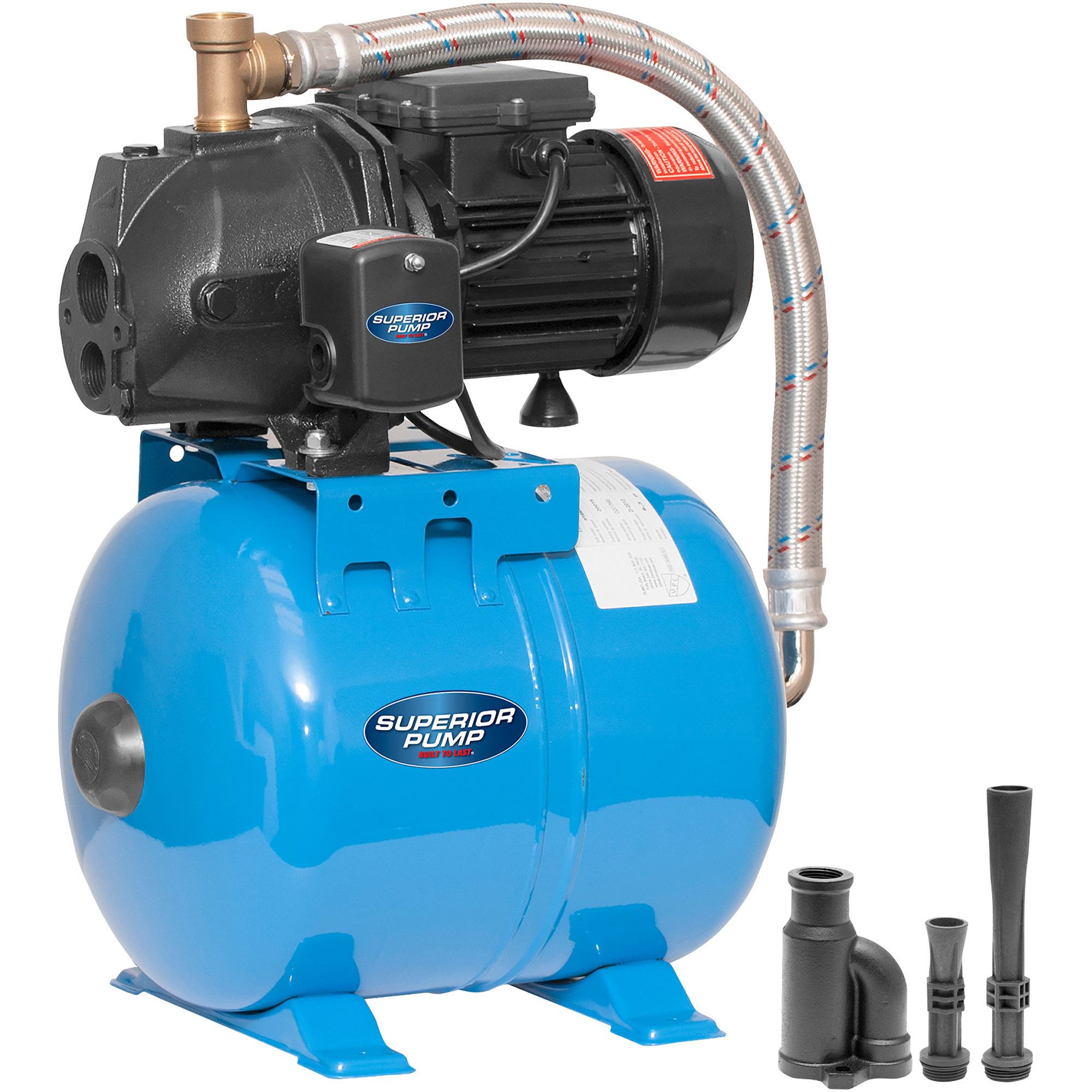 Superior Pump Convertible Jet Pump System, 594 GPH, 1/2 HP, 24L Pressure Tank, Model# 94520